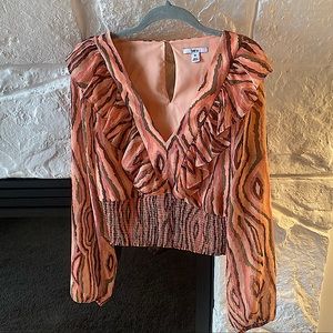 NWT BAR III Long Sleeve Cropped Blouse size medium